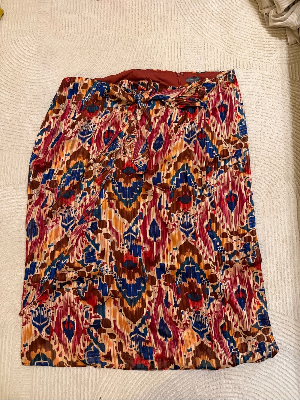 Pleated Multicolor Printed Tie-Waist Skirt - Women